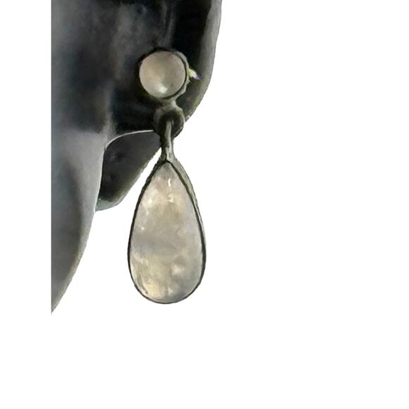 Jane Diaz Faceted Moonstone Teardrop Stud Earrings - Picture 2 of 3